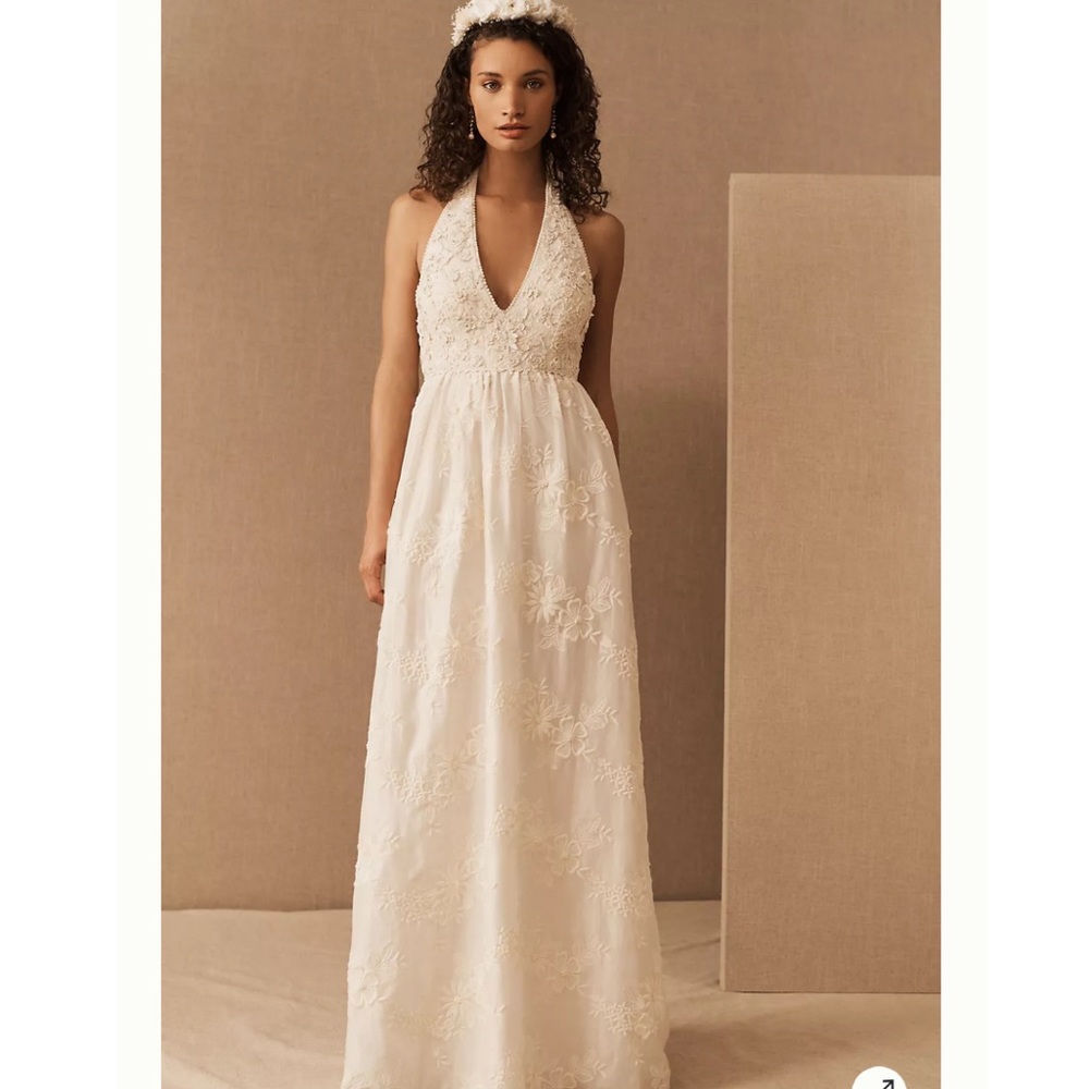 Off White Richly Embroidered Dress